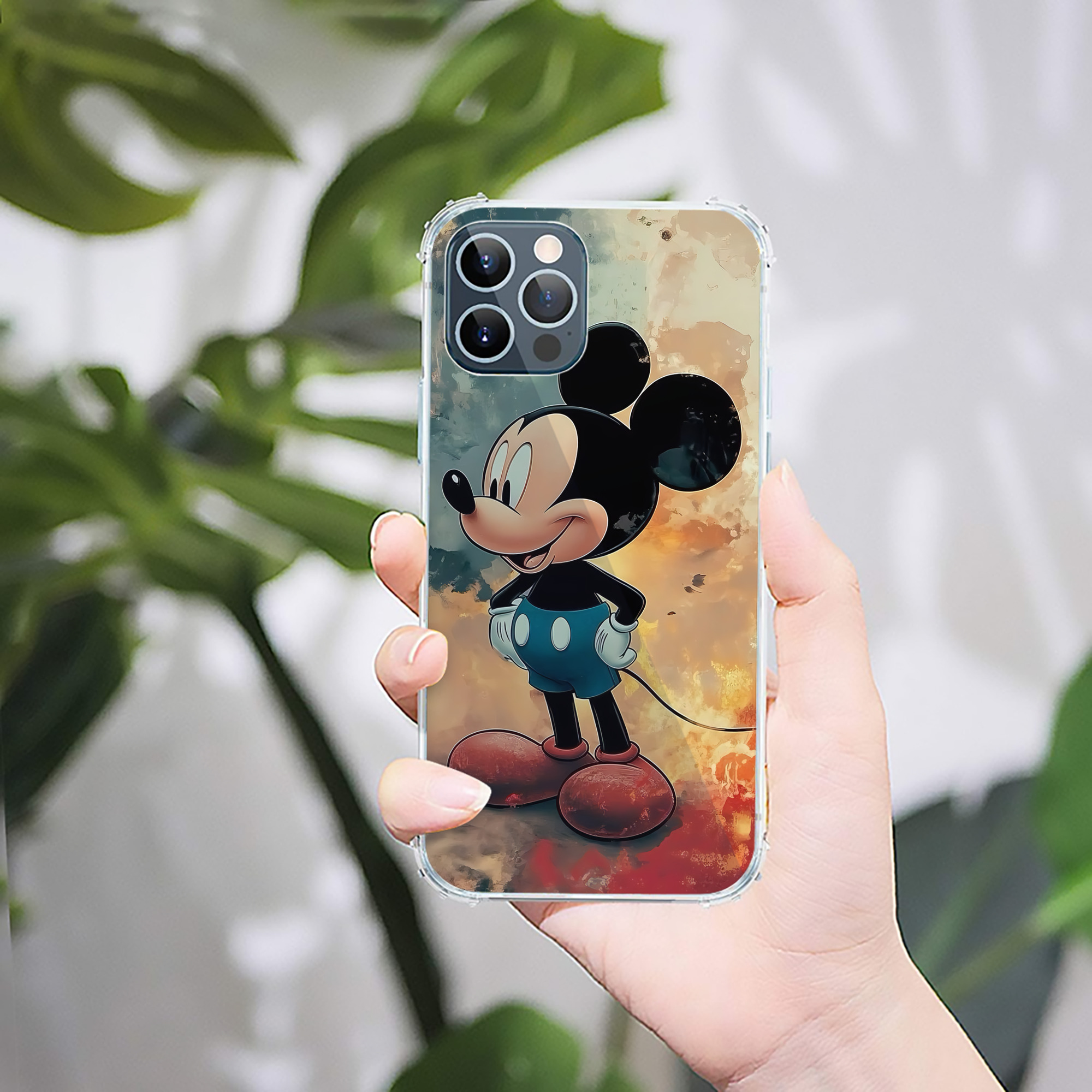 （画像用） ミッキーマウス Mickey Mouse 【iPhone 12シリーズ対応】透明スマホケース（クリアソフトケース）